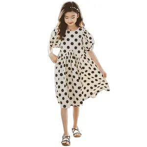 Hot New Products New minimalist fashionable kids wear for girl frock dress bale Children's summer polka dot princess dress