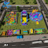 Parc à thème gonflable personnalisé, grande structure de jeux gonflable, équipement de terrain de jeux commercial, parc à thème gonflable extérieur pour enfants