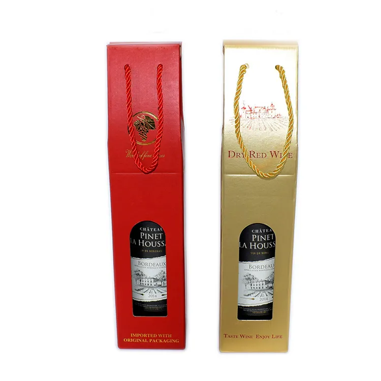 Factory price Custom Logo Luxury Corrugated Wine Packaging Box with Clear Window printing service