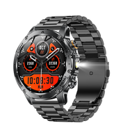 Montre connectée sportive AK87 pour hommes avec lumière LED, assistant vocal extérieur, surveillance de la santé, rappel de messages, modes sportifs multiples