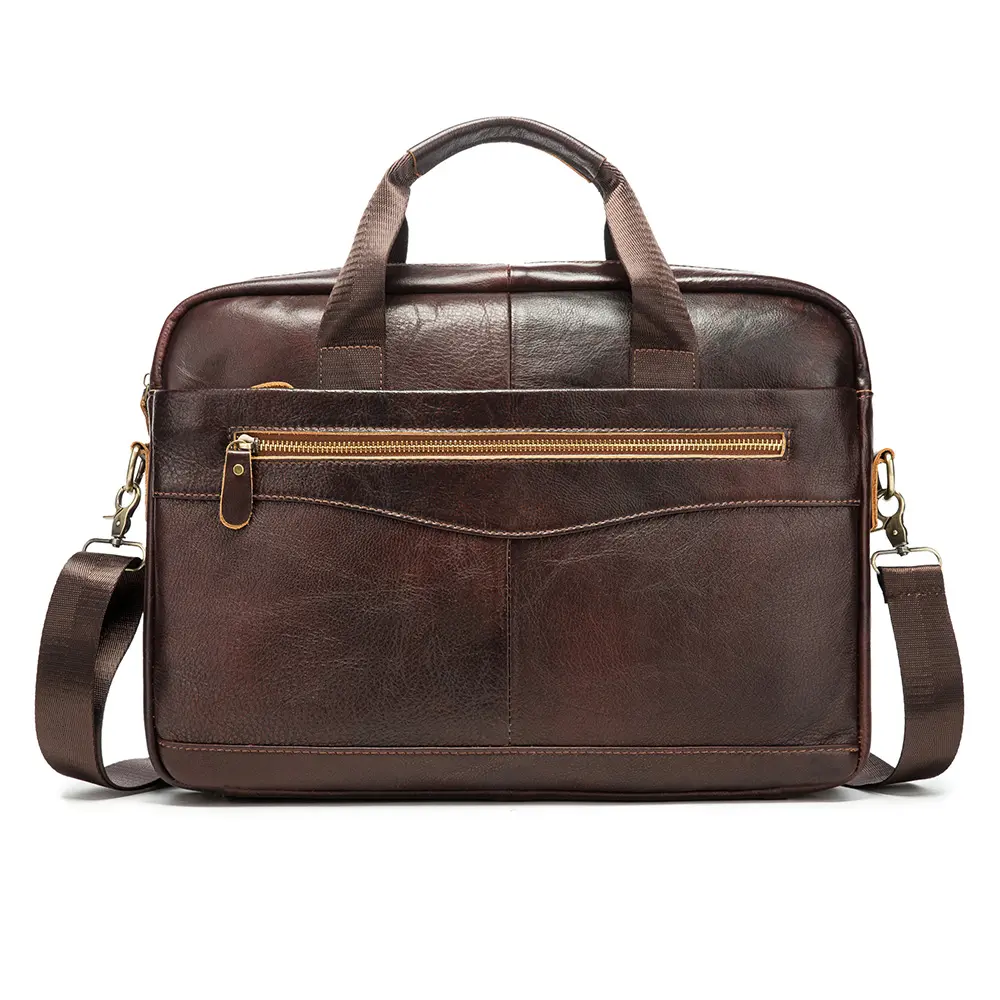22.5x7x26.5cm Canvas Multi-Functional Large Capacity Business Handbag Leather Vertical Casual Man Crossbody Bag YiCanGg Briefcase Brown/Black/Dark Brown Color : Dark Brown 
