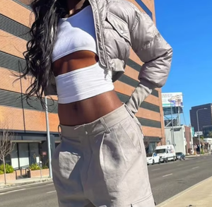 Viviblook M22TP405 Vêtements d'automne pour femmes Coupe-vent à la mode Vestes pour femmes de grande taille - Product Image 3