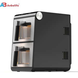 مقلاة هوائية بسلة مزدوجة مكدسة من الفولاذ المقاوم للصدأ 11 لتر للتدفئة السريعة نافذة زيت مرئية بدرج مزدوج عميق للاستخدام المنزلي - Product Image 5