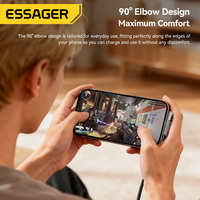 Câble de charge rapide USB vers Type-C ESSAGER ES-X92 Braid 90 degrés 7A 100W, entièrement compatible avec les téléphones Android.