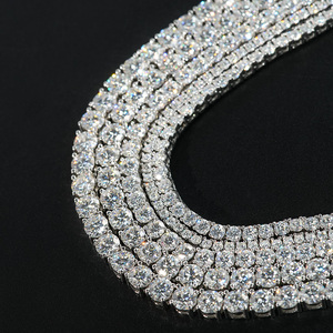 Collier Tennis Hip Hop Unisexe de Luxe en Moissanite Goldleaf 2/3/4/5/6/6.5mm, Chaîne Givrée en Argent Sterling 925 Certifiée IGI - Product Image 2