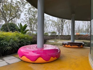 Fiberglass Donut Leisure Seat Creative Outdoor Landscape Bench Public Waiting Mall Rest Chair Customizable Guangdong-Made - Product Image 2