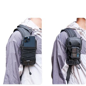Outdoor Shoulder Bag Crossbody Phone Case Smartphone Holder For Outdoor Sports Black Polyester One Size - Product Image 1