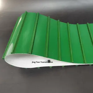 Neues grünes PVC-hitzebeständiges Förderband mit Führungsstreifen für den Einsatz in Lebensmittel- und Getränkefabriken. - Product Image 2