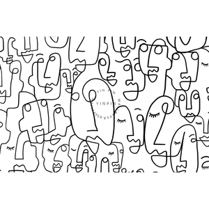 <span class=keywords><strong>Papier</strong></span> <span class=keywords><strong>peint</strong></span> mural détachable <span class=keywords><strong>noir</strong></span> <span class=keywords><strong>et</strong></span> <span class=keywords><strong>blanc</strong></span>, grande surface, <span class=keywords><strong>dessin</strong></span> au trait abstrait, visage - Product Image 5