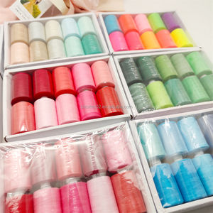 Оптовая продажа, 10 видов цветов, набор ниток для вышивания вручную на 1000 лет, 40S/2 полиэстер для начинающих, коробка для рукоделия - Product Image 1