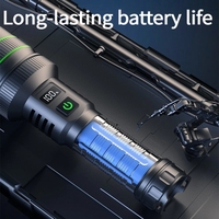 Senter Taktis LED USB Isi Ulang Tahan Air Berlumens Tinggi, Dapat Diperbesar Jarak Jauh 1000m, Untuk Luar Ruangan