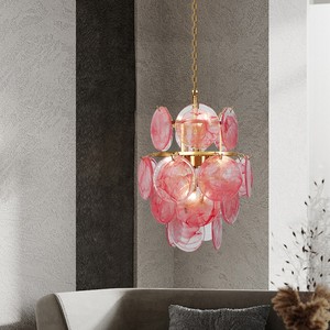 French Retro Murano Living Room Chandelier <b>Light</b> Luxury Chinese Style <b>Dining</b> Staircase Bedroom Seven-Color Glass Decorate - Product Image 1