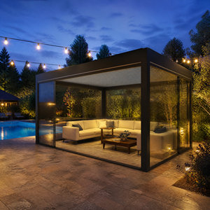 Solárium de Aluminio Prefabricado, Invernadero de Vidrio Personalizado para Jardín Exterior, Extensión de Patio para Villa - Product Image 1