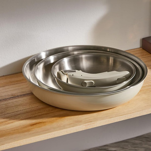 Juego de Utensilios de Cocina Antiadherentes de Acero Inoxidable de Tres Capas, Sartenes Redondas, Solo Lavar a Mano, Juego de 6 Piezas - Product Image 3