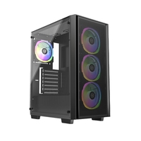 Boîtier PC Gamer JNP ARGB LED, Nouveau Design, USB 3.0, Tour de Système de Bureau, Panneau en Maille, Format ATX Mid-Tower