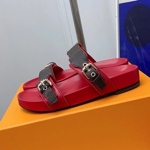 Nuevos Estilos 2026 Sandalias de Cuero Marrón Premium con Hebilla y Doble Correa Ajustable, Pantuflas Casuales - Product Image 3