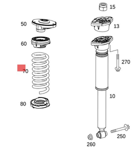 Para mercedes-benz Clase C W205 2018 amortiguador de aire trasero resorte helicoidal izquierdo o derecho A2053240904 2053240904 - Product Image 2