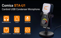 Microphone de studio professionnel COMICA STA-U1 RGB, microphone à condensateur cardioïde USB, microphone de jeu pour ordinateur portable