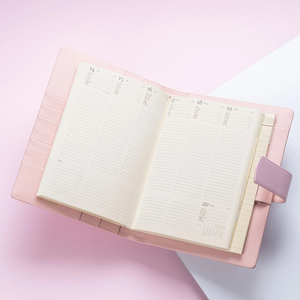 Agenda Personalizada de Cuero PU Rosa A5, Diario con Anillas, Cuaderno con Hojas Sueltas, Recargable, Planificador, Organizador - Product Image 4