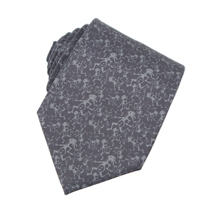 Corbata de Seda de Alta Calidad con Estampado Personalizado de Mariposas en Negro y Gris, Corbata de Negocios con Logotipo, Motivo Musical para Hombre - Product Image 2