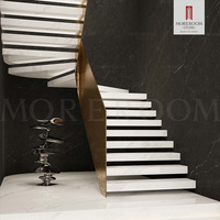 Carreaux de dalle de marbre en porcelaine blanche frittée de grand format de 3200x1600mm pour escaliers