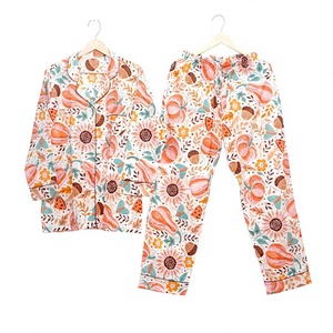 Women's Elegant Luxury Smooth 100% Cotton Loungewear <b>Pyjama</b> Set Elastic Waist Printed Long Sleeves Plus Size <b>Summer</b> Winter Wear - Product Image 1
