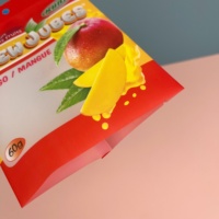 Sachet alimentaire mat scellé au dos en PET/PE avec fenêtre transparente et trou de suspension, imprimé sur mesure pour aliments pour animaux, croustilles, sucre