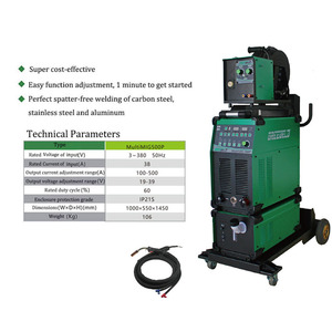 เครื่องเชื่อมอเนกประสงค์ 500P อินเวอร์เตอร์ CO2 MIG/MMA/MAG แบบพัลส์ พร้อมระบบป้อนลวด 380V ของใหม่จากโรงงาน สำหรับลวดเชื่อมแบบตันขนาด 0.8 มม. - Product Image 2