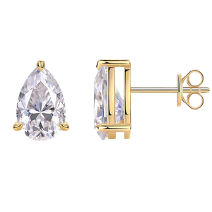 Boucles d'oreilles classiques en argent sterling 925 plaqué or, certifiées GRA, avec moissanite VVS, 4 mm-7,5 mm, fermoir à vis, pour anniversaire - Product Image 3