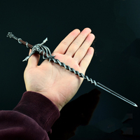 Épée de Chevalier Flamme Eldem de 30 cm en Alliage de Zinc Métallique, Modèle de Collection, Artisanat, Miniature, Accessoires de Cosplay
