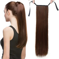 Extensions de cheveux synthétiques lisses, queue de cheval pour femmes, longues queues de cheval, extension de queue de cheval
