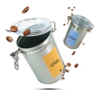 Boîte en métal étanche de luxe personnalisée en usine pour l'emballage de café, pain, biscuits, en matériaux recyclés, finition argent mat