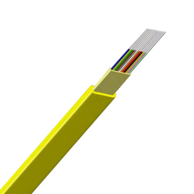 GJDFH 12/24/144 Core Multimode OS2 9/125 Flat Ribbon Fiber Optic Cable with LSZH/PVC Sheath for Indoor Use