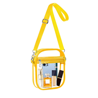 Sac à bandoulière transparent en gelée avec fermeture éclair, pochette de rangement portable pour cosmétiques, disponible en plusieurs couleurs pour les voyages quotidiens et les sorties à la plage
