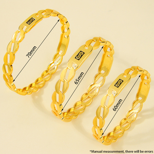 Little Bee Jewelry Fashion Monaco Hip Hop Trendy Bracelet 21k Gold Plated Dubai Punk Non Tarnish <b>Bangles</b> Jewelry for Women Event - Product Image 5