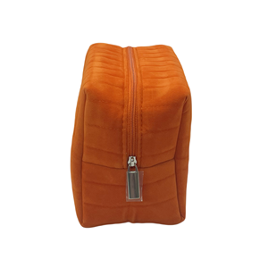 Quilted Padded Velvet Beauty Pouch Promotional Wholesale OEM Makeup <strong>Bag</strong> Custom Logo Factory Polyester Velvet Small <strong>Cosmetic</strong> <strong>Bag</strong> - Product Image 5