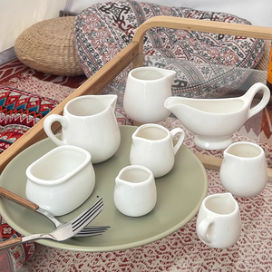 Cổ Điển 200Ml Màu Trắng Tinh Khiết Gốm Creamer Jar Nhỏ Sứ Cốc Cà Phê Phục Vụ Bình Với Vòng Trung Quốc Phong Cách Thiết Kế Du Lịch - Product Image 6