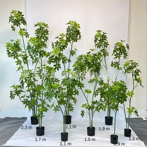 Planta verde en maceta de madera de pie de pato artificial al por mayor para decoración de interiores para paisajismo y diseño de madera borracha caballo - Product Image 5