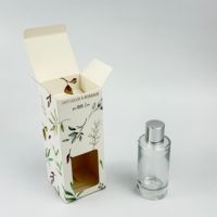 Boîte d'emballage personnalisée pour diffuseur de parfum avec fenêtre transparente et logo en feuille d'or, boîte cadeau en carton pliable de luxe