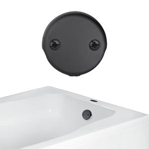 Garniture de vidange de <span class=keywords><strong>baignoire</strong></span> <span class=keywords><strong>noir</strong></span> mat avec remplacement de couvercle de plaque de débordement à 2 trous avec 2 kits de vis SS304 pour salle de bain - Product Image 1