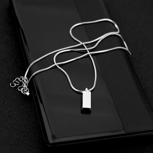 Hot Selling Minimalist Exquisite <b>Titanium</b> Steel Square Brick Pendant Necklace Personalized Unisex's Necklaces Fashion Jewelry - Product Image 3