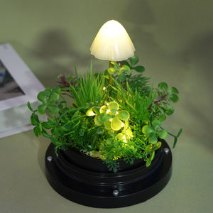 Veilleuse créative haut de gamme et de niche, en PVC, forme méduse et champignon, LED, pour décoration d'ambiance de chevet, avec base élargie - Product Image 1