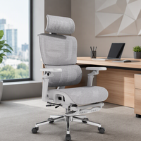 Chaise de bureau ergonomique de haute qualité avec hauteur réglable et appui-tête, siège en maille et repose-pieds pour usage domestique