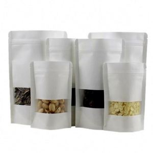 Sacs d'emballage alimentaire laminés sur mesure, résistants à l'humidité, en papier kraft avec fenêtre 17x24cm, pack promotionnel - Product Image 1