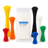 Bridas de nailon de 8 pulgadas (2.5x200mm) de colores con autobloqueo para organización de cables, uso doméstico y bricolaje