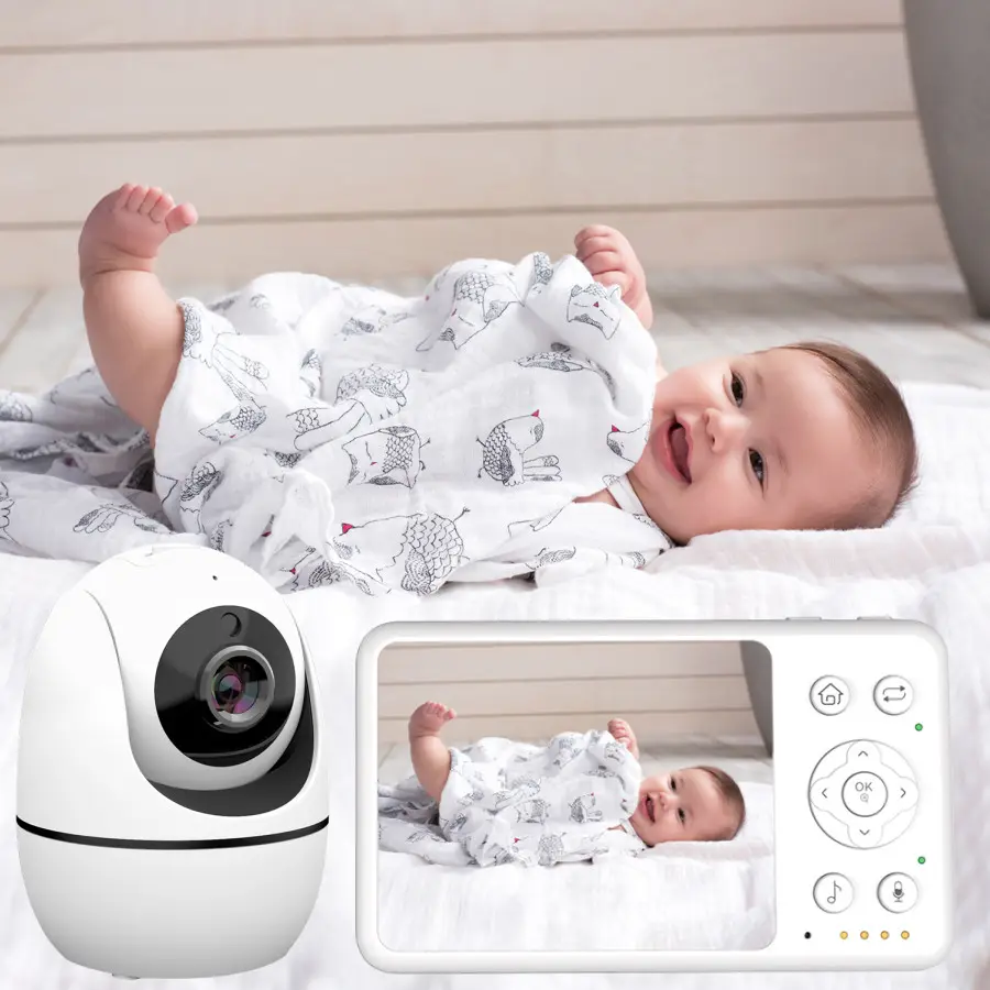 Rilevamento del suono intelligente per interni 2.4GHz Wireless Baby Sleep Monitor Video Babyfoon Night Vision 3.2 pollici CCTV Baby Camera
