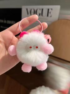 Mochila de lana de dibujos animados de felpa Lindo bolso encanto llavero bebé colgante apertura regalo pequeña bola de carbón - Product Image 2