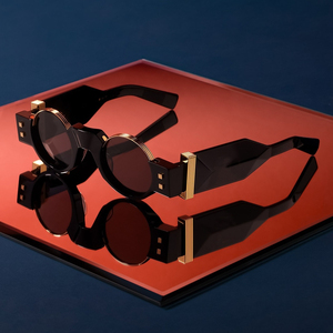 Finewell Brand di lusso Designer Punk retrò tonda polarizzata con Logo personalizzato di alta qualità <span class=keywords><strong>occhiali</strong></span> <span class=keywords><strong>da</strong></span> <span class=keywords><strong>sole</strong></span> in acetato uomo donna - Product Image 1