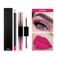 Vente en gros de kit de rouge à lèvres mat Fard à paupières liquide en métal double tête Marque privée Rouge à lèvres mat Ensemble de crayon à lèvres