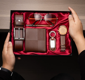 Coffret Cadeau <span class=keywords><strong>Homme</strong></span> pour la Fête des Pères et la Saint-Valentin - Montre <span class=keywords><strong>en</strong></span> Papier Minimaliste Moderne, Ceinture, Portefeuille, Produits de Bureau Promotionnels - Product Image 1